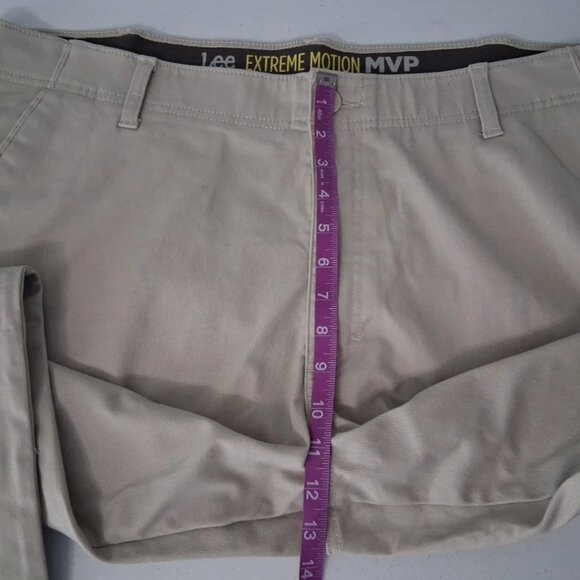 Lee Pants Extreme Motion MVP Mens 42X30 Slim Fit Stretch Khaki Denim - Picture 6 of 9